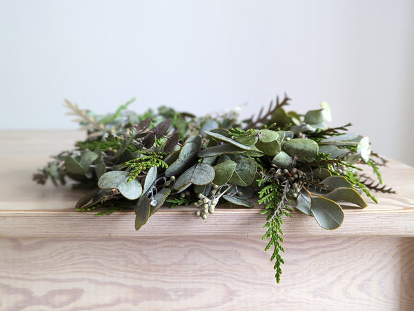 Eucalyptus and Cedar Candle Wreath - Medium