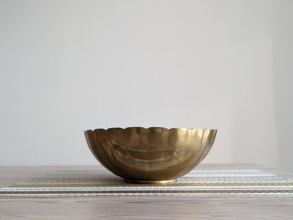 Vintage Brass Scalloped Candle - Extra Large
