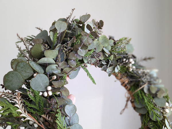 Eucalyptus and Cedar Candle Wreath - Large