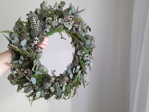 Eucalyptus and Cedar Candle Wreath - Large