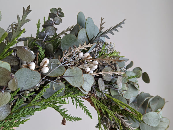 Eucalyptus and Cedar Candle Wreath - Large