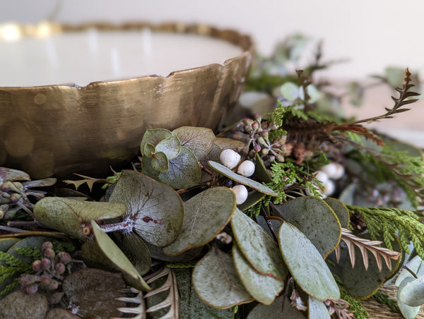 Eucalyptus and Cedar Candle Wreath - Large