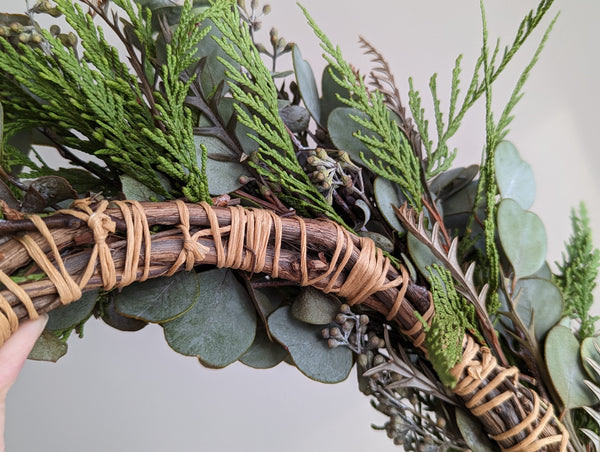 Eucalyptus and Cedar Candle Wreath - Large