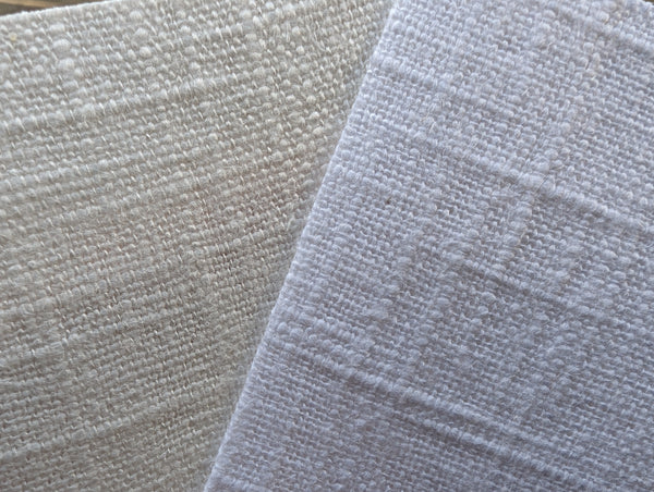 Bespoke Lamp Shade in True White Textured Linen Fabric