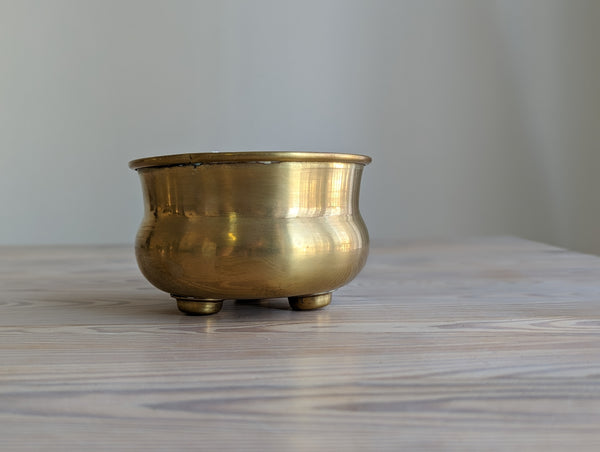 Vintage Brass Planter Pot Candle