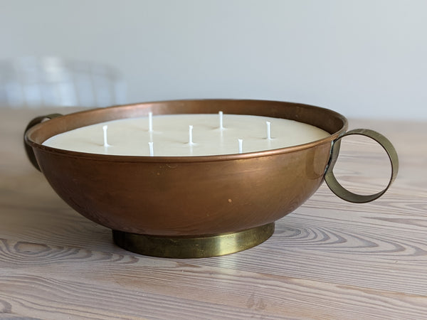 Vintage Copper and Brass Oversize Candle