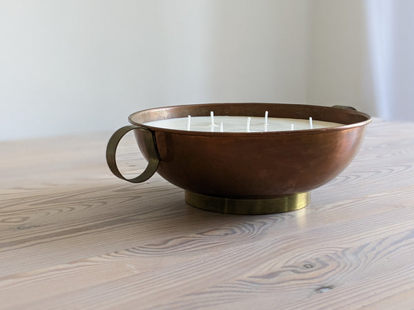 Vintage Copper and Brass Oversize Candle