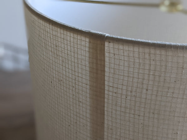 close up of back seam of Grid Ecru lamp shade by Ud Form