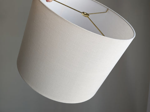 Bespoke Lamp Shade in Creamy Linen Fabric