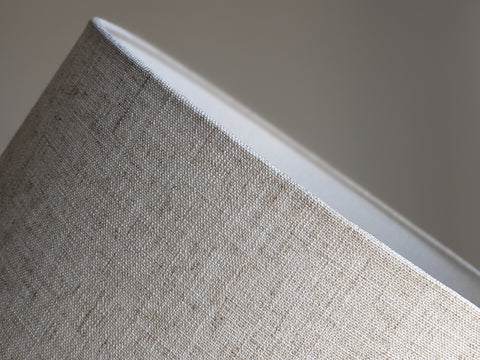 Handmade Lamp Shade in Calacatta Gold Flax Fabric
