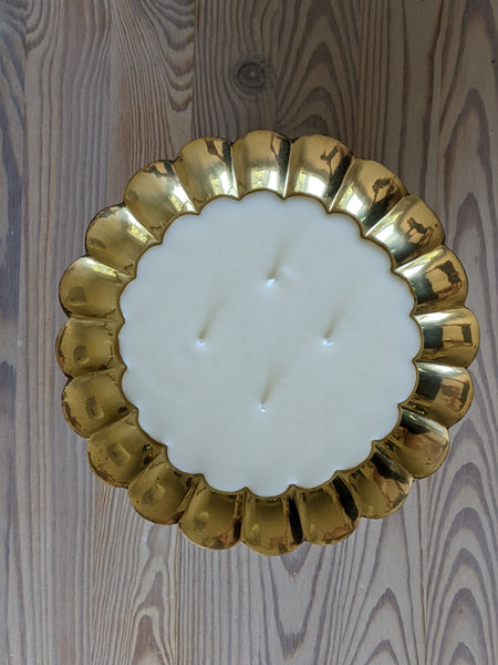 Vintage Shiny Brass Scallop Candle
