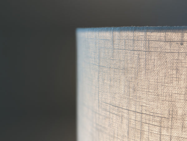 Bespoke Lamp Shade in Soft White Textured Linen Fabric