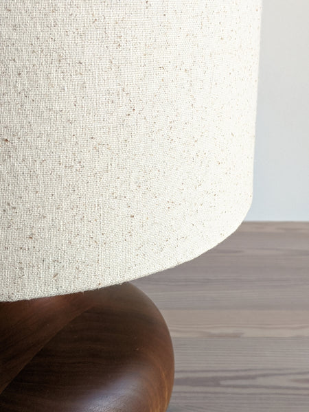 Handmade Lamp Shade in Oatmeal Speckled Fabric
