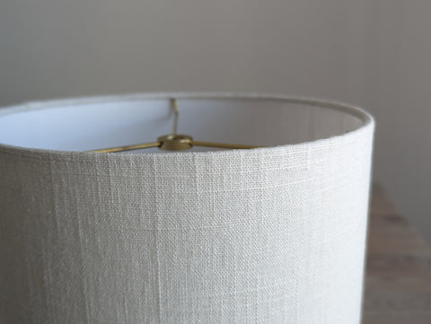 Handmade Lamp Shade in Soft White Textured Linen Fabric